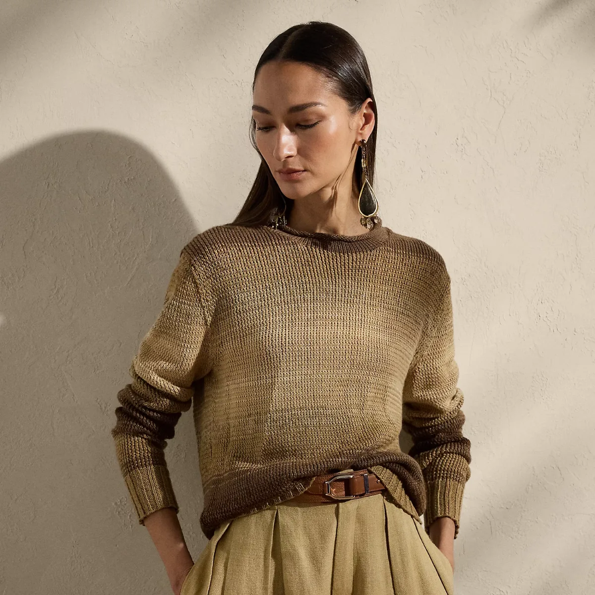 Ombré Linen-Blend Rollneck Sweater by Ralph Lauren