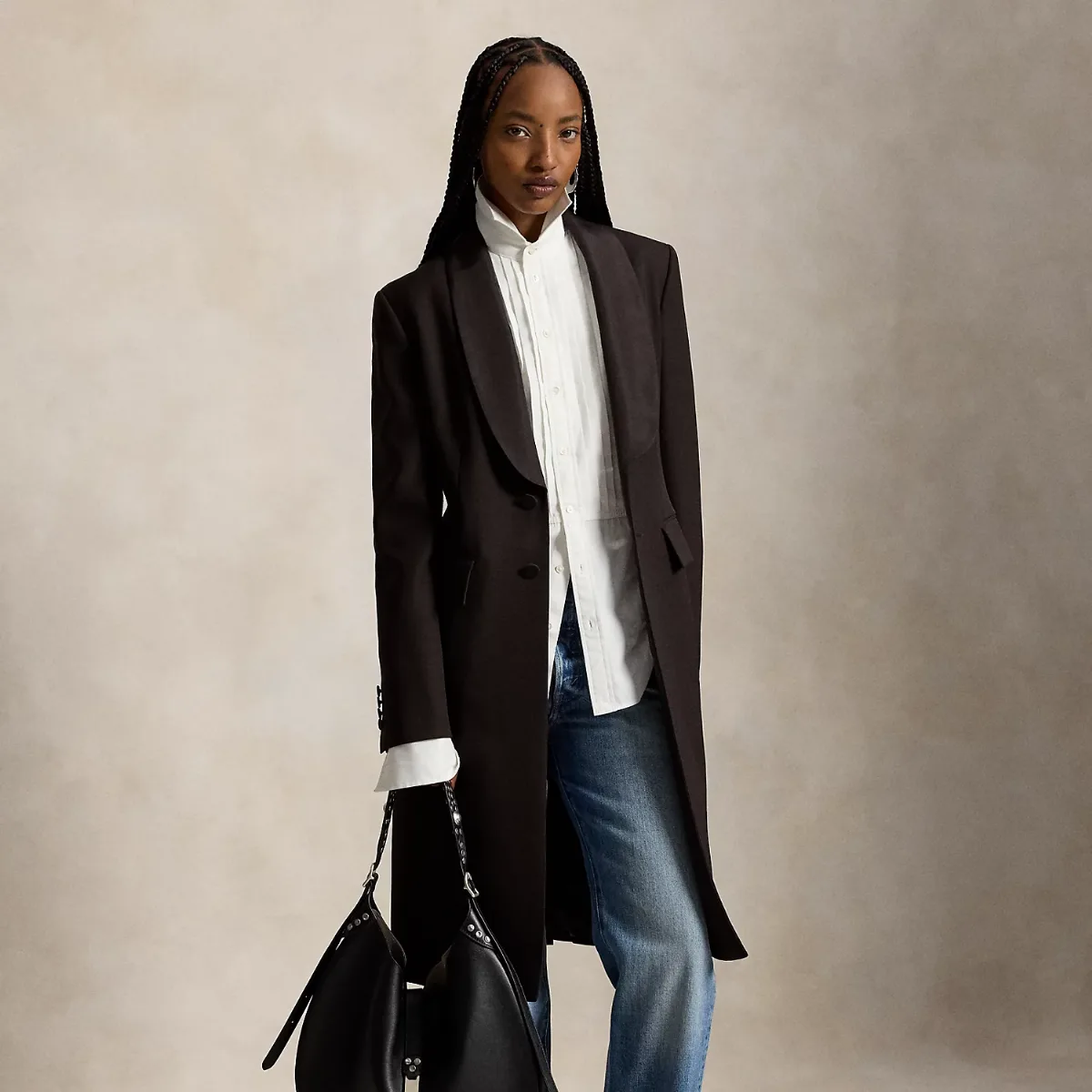 Two-Button Silk-Lapel Wool Tuxedo Blazer by Ralph Lauren