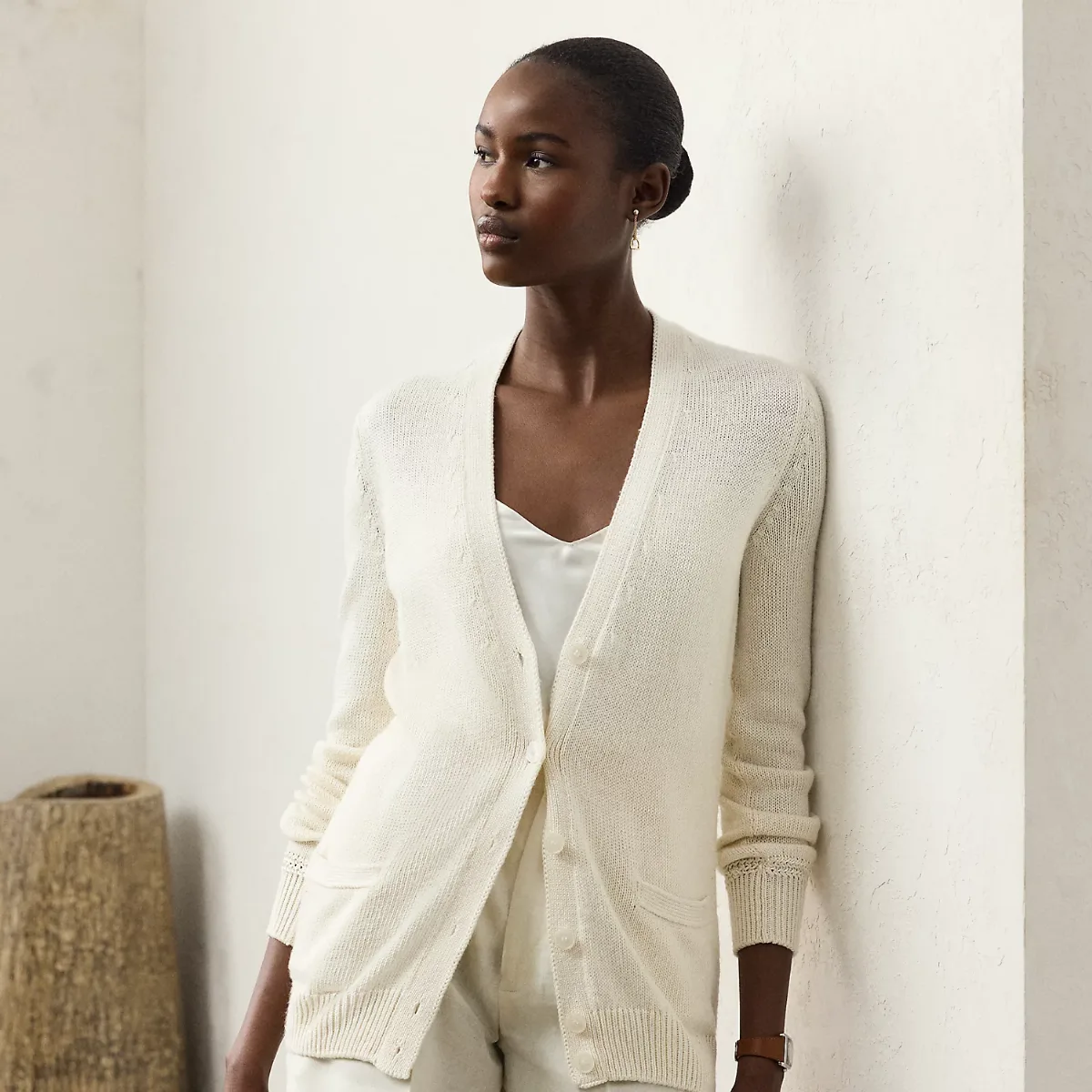 Silk Jersey V-Neck Cardigan Sweater by Ralph Lauren