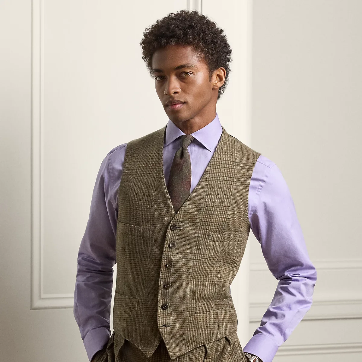 Handmade Plaid Cashmere Vest by Ralph Lauren