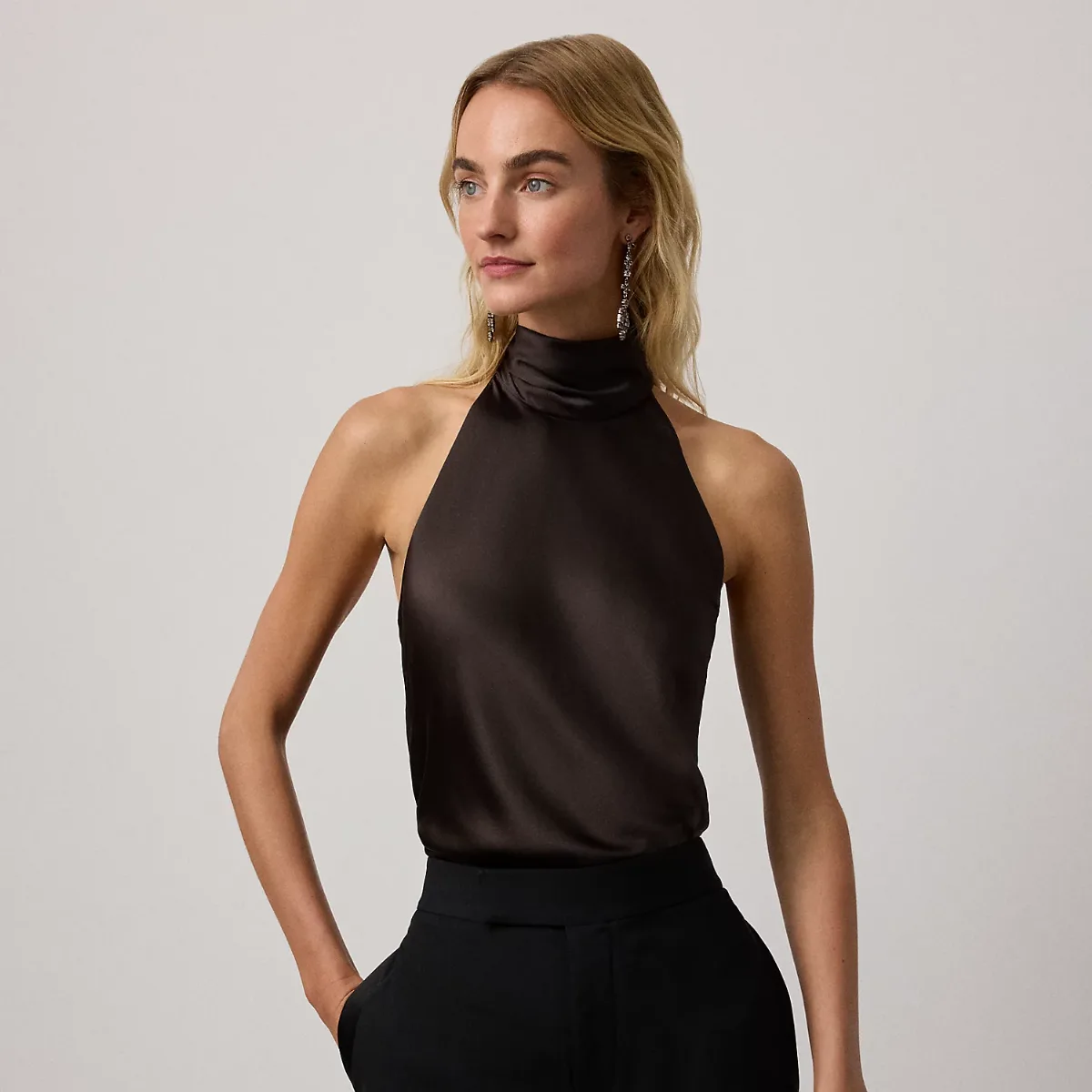 Chilton Stretch Silk Charmeuse Top by Ralph Lauren