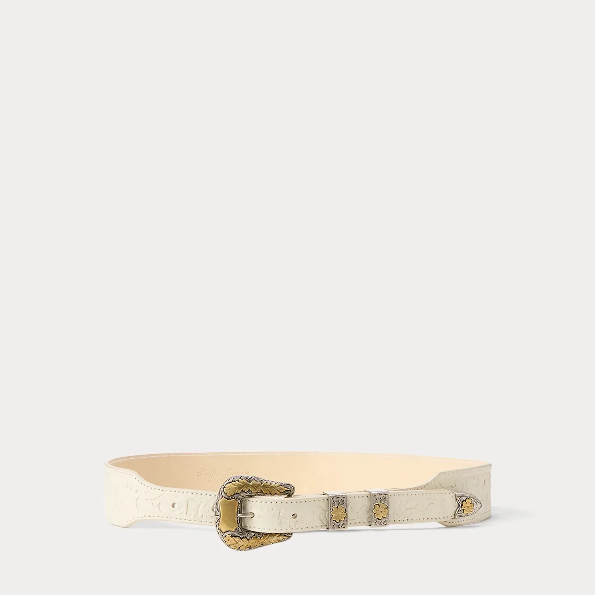 Tooled Vachetta Leather Belt by Ralph Lauren