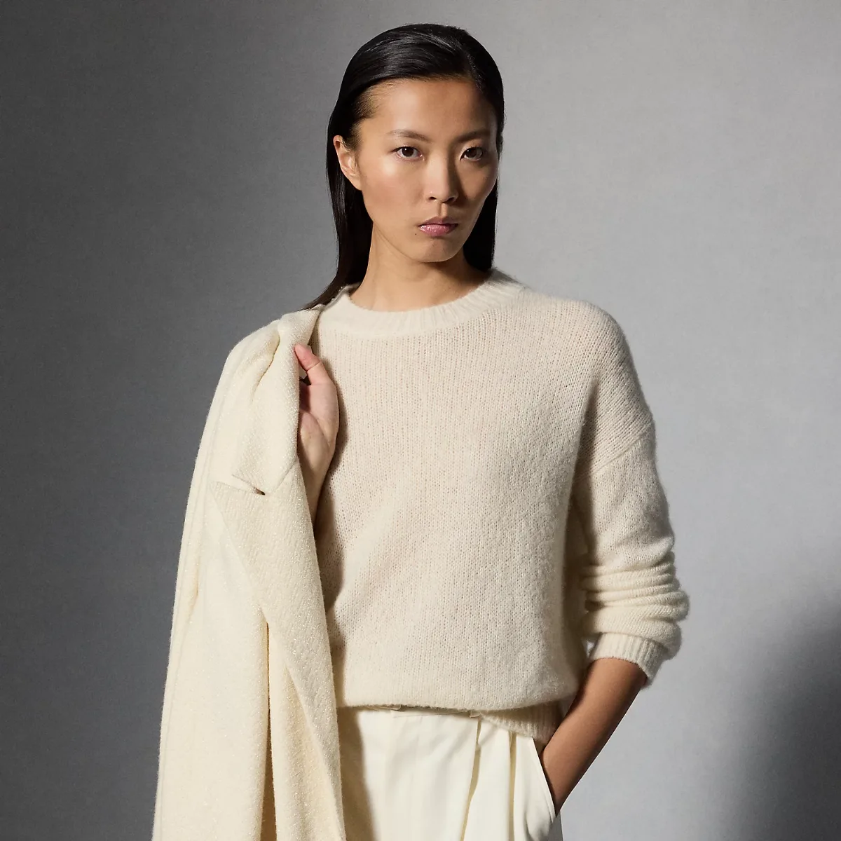 Brushed Cashmere-Blend Sweater by Ralph Lauren