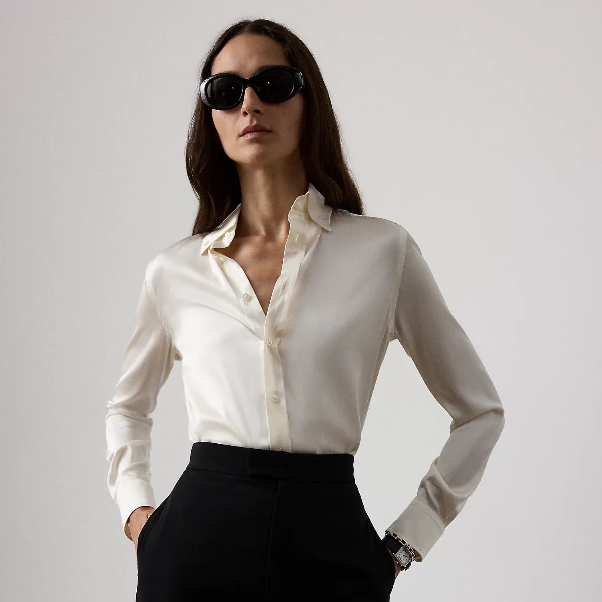 Cameron Straight Fit Charmeuse Shirt by Ralph Lauren
