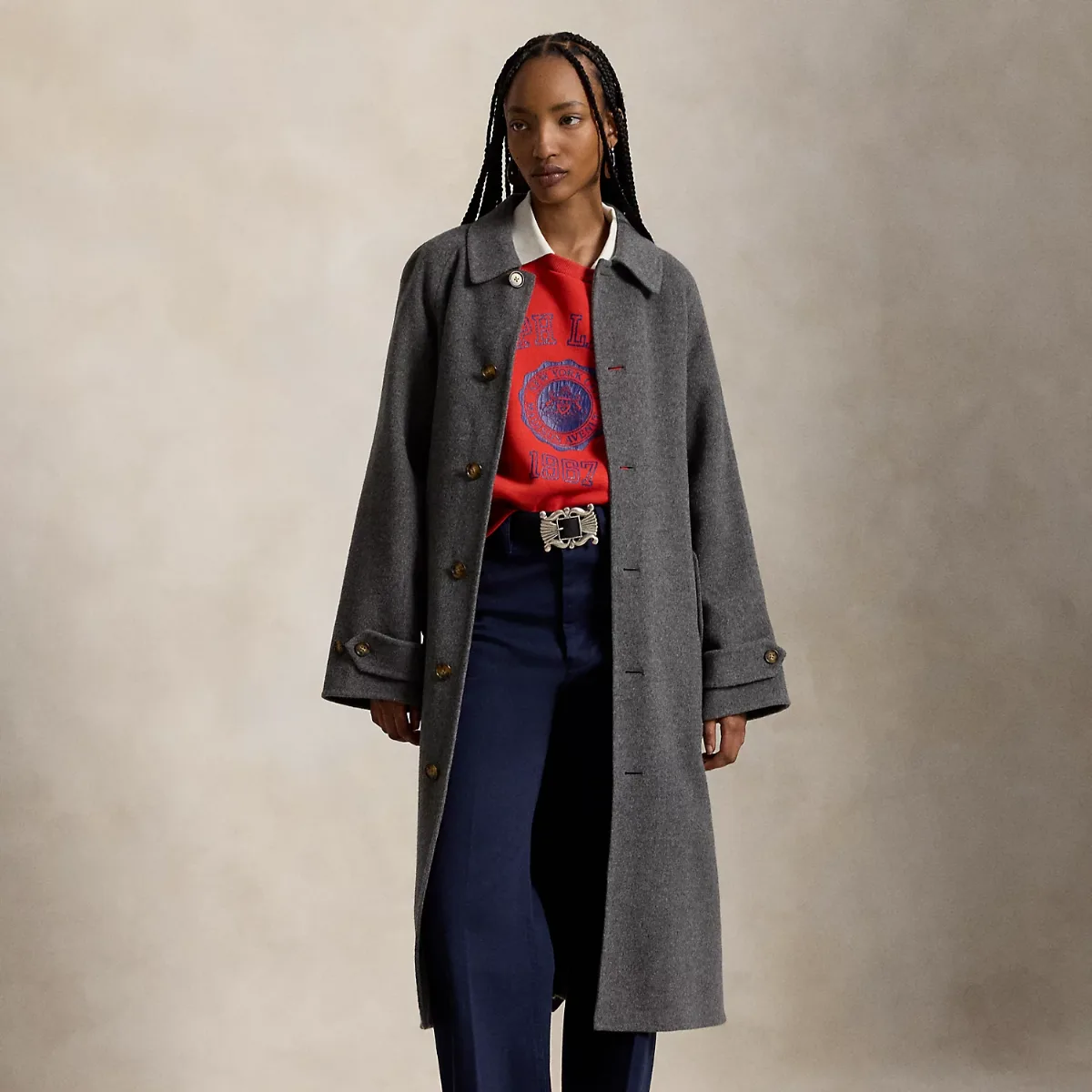 Wool-Cashmere-Blend Balmacaan Coat by Ralph Lauren