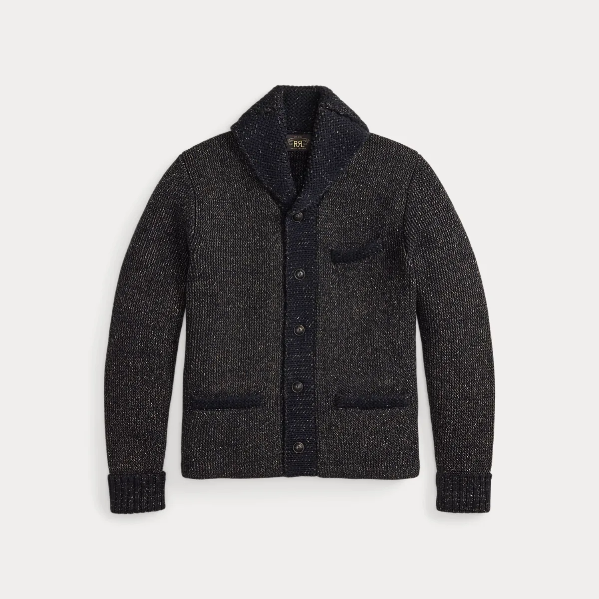 Jacquard-Knit Shawl-Collar Cardigan