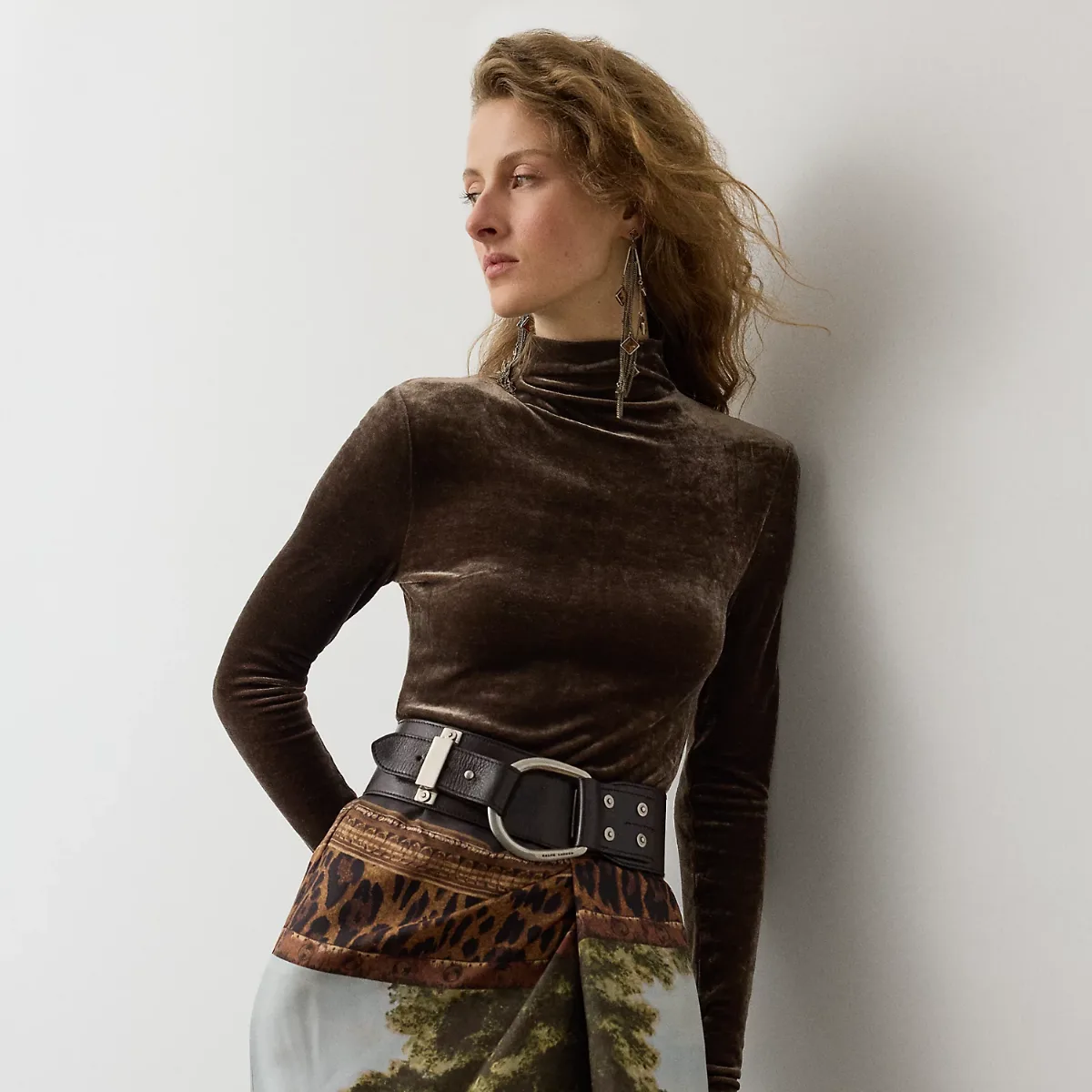 Ilene Velour Mockneck Top by Ralph Lauren