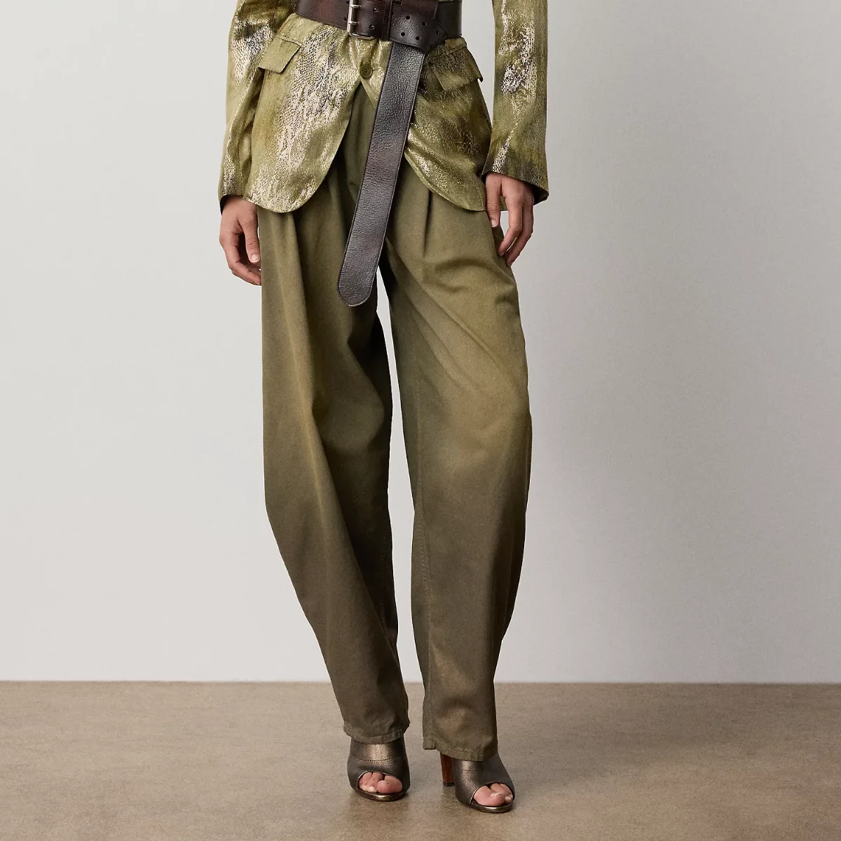 Ellen Foiled Cotton Denim Chino Pant by Ralph Lauren