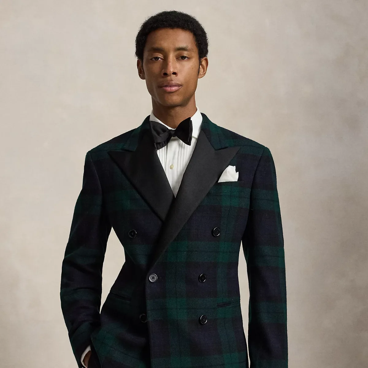 Polo Tailored Fit Plaid Tuxedo Jacket by Ralph Lauren