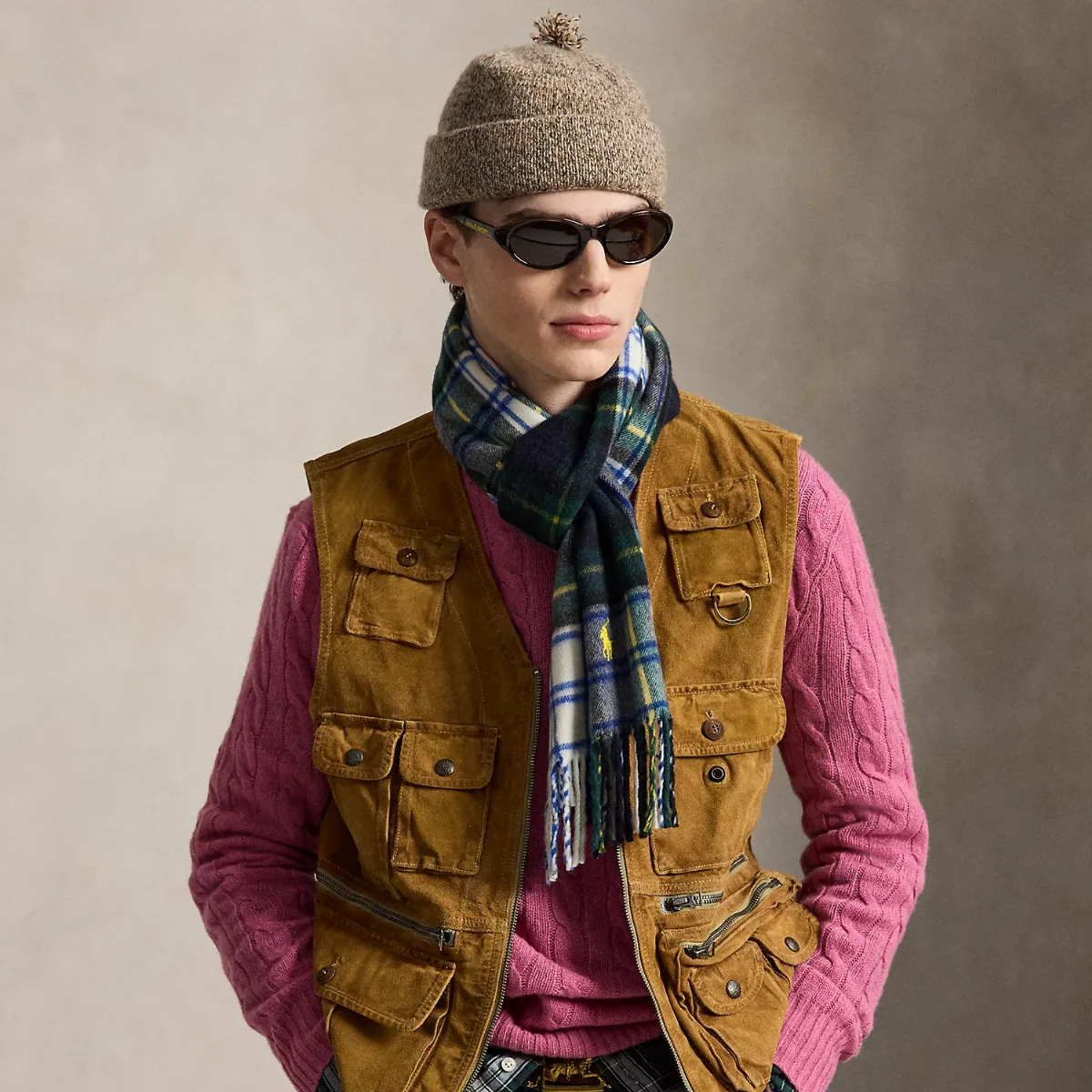 Suede Utility Vest by Ralph Lauren