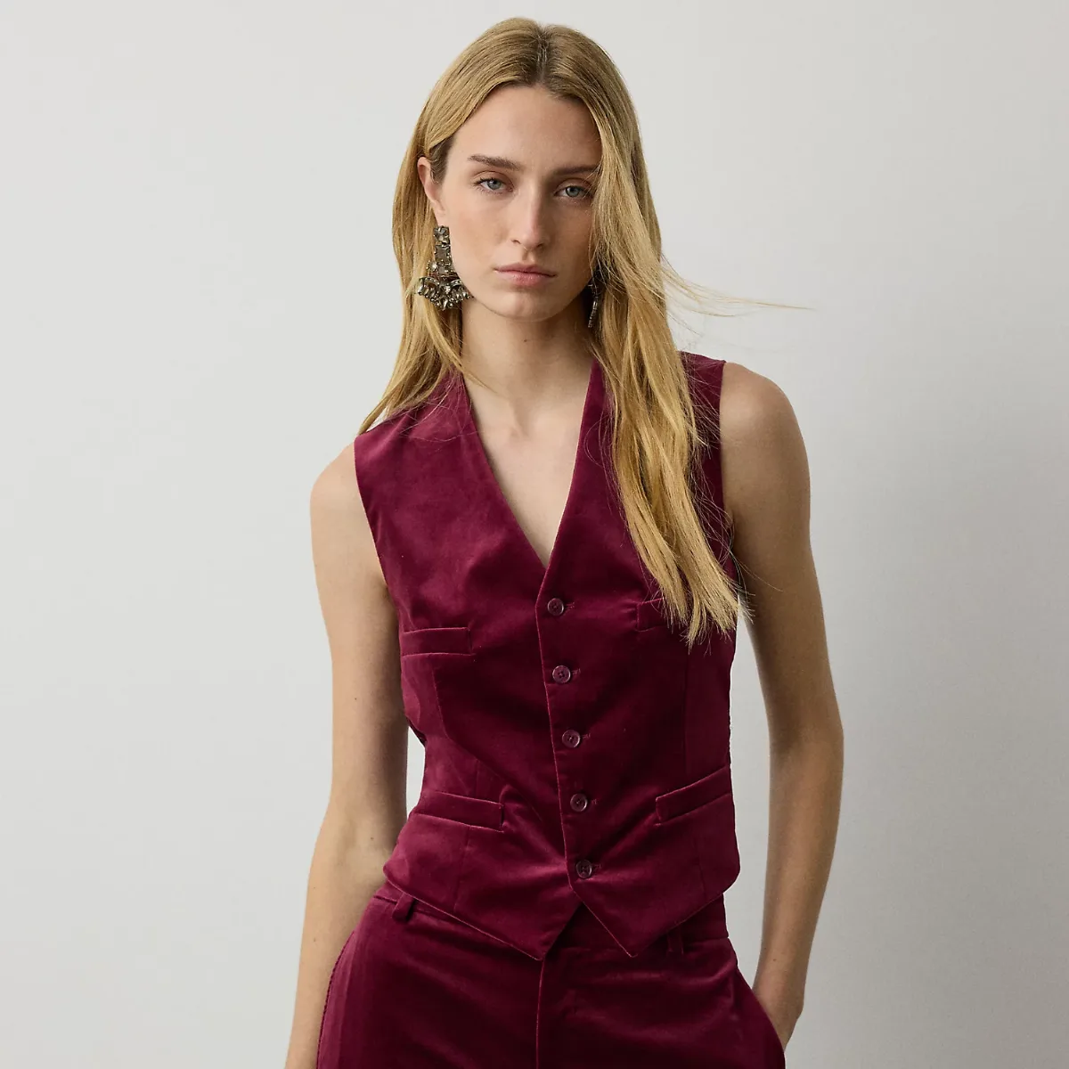 Jaiden Stretch Velvet Vest