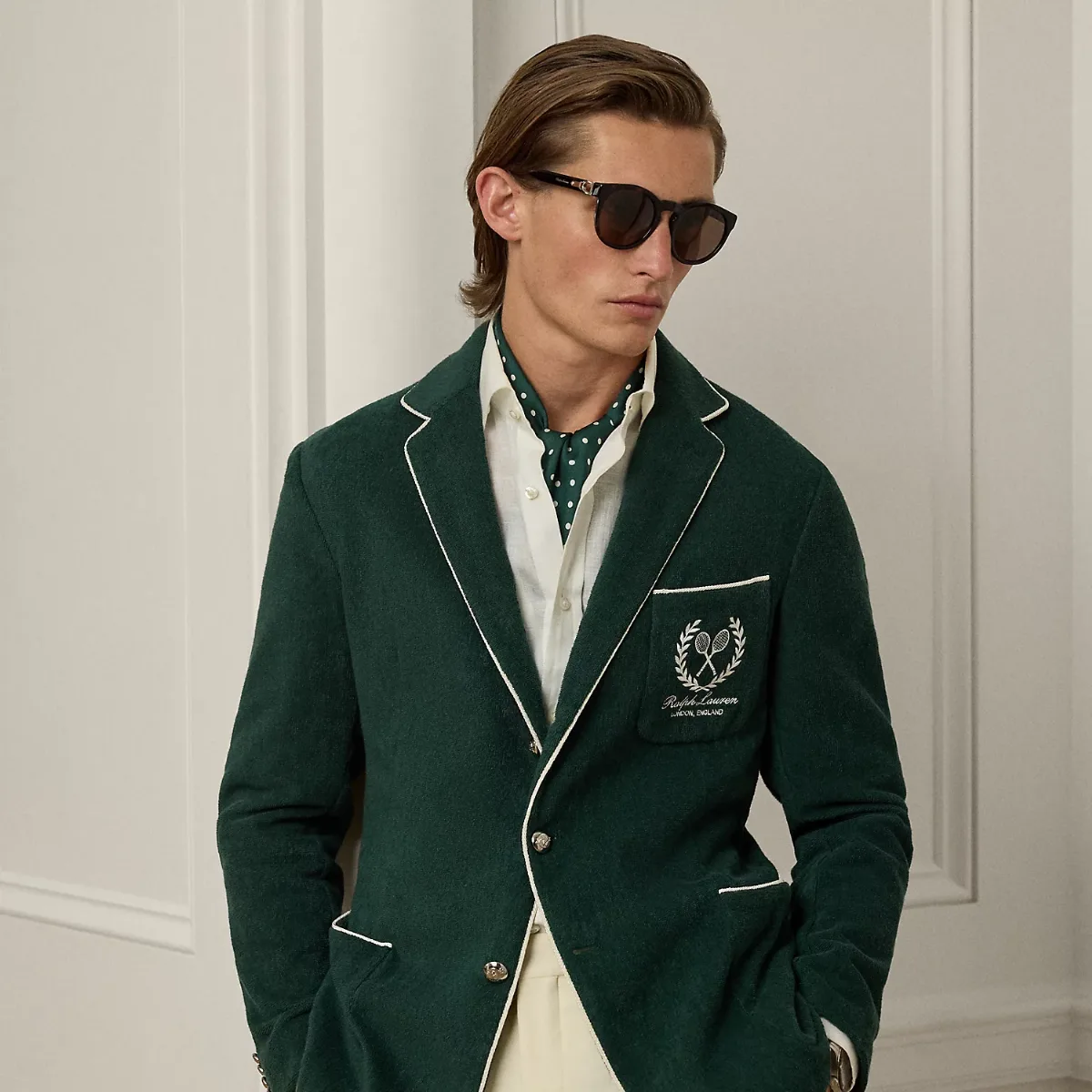 Hand-Tailored Embroidered Terry Blazer by Ralph Lauren