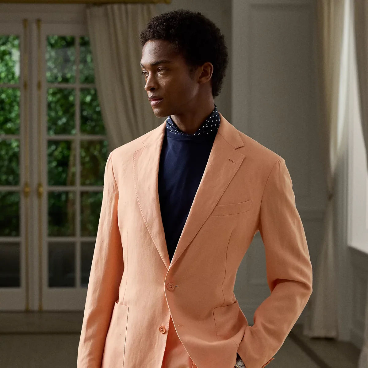 Hadley Hand-Tailored Silk-Linen Jacket by Ralph Lauren