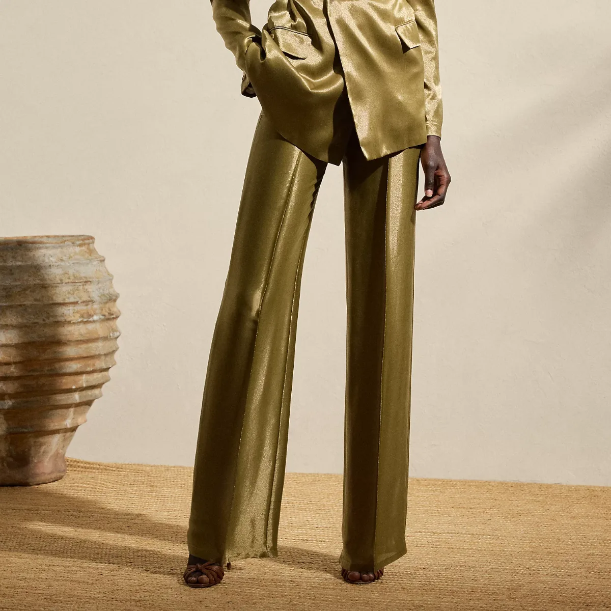 Dean Metallic Satin Pant by Ralph Lauren