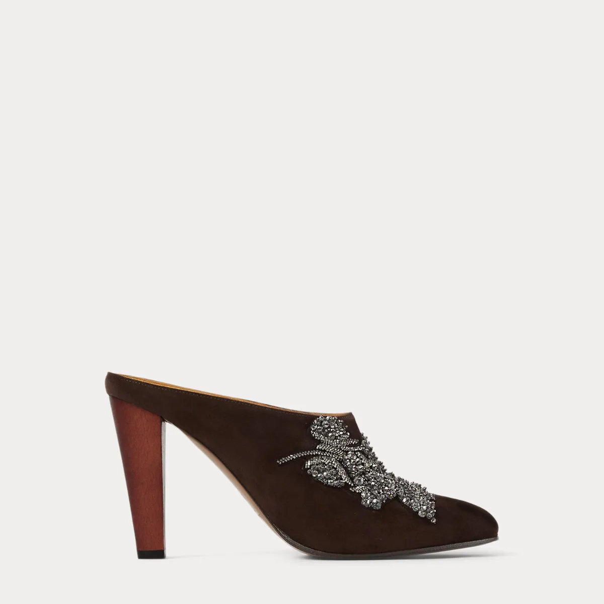 Ashtyn 95 mm Embellished Goat-Suede Mule by Ralph Lauren