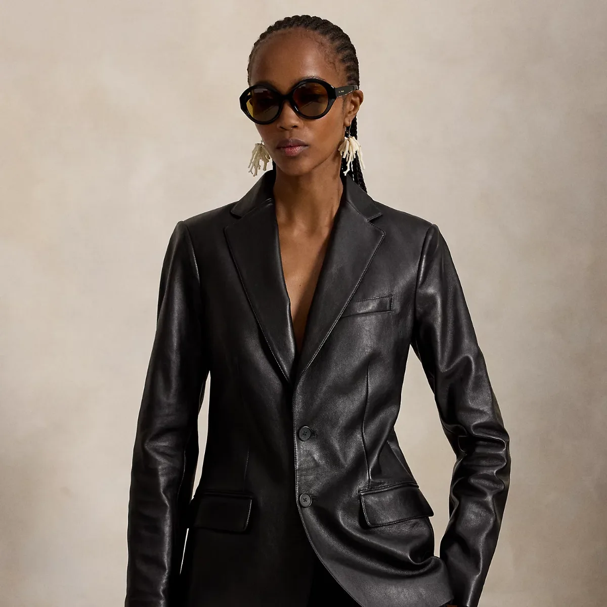 Single-Breasted Lambskin Blazer by Ralph Lauren