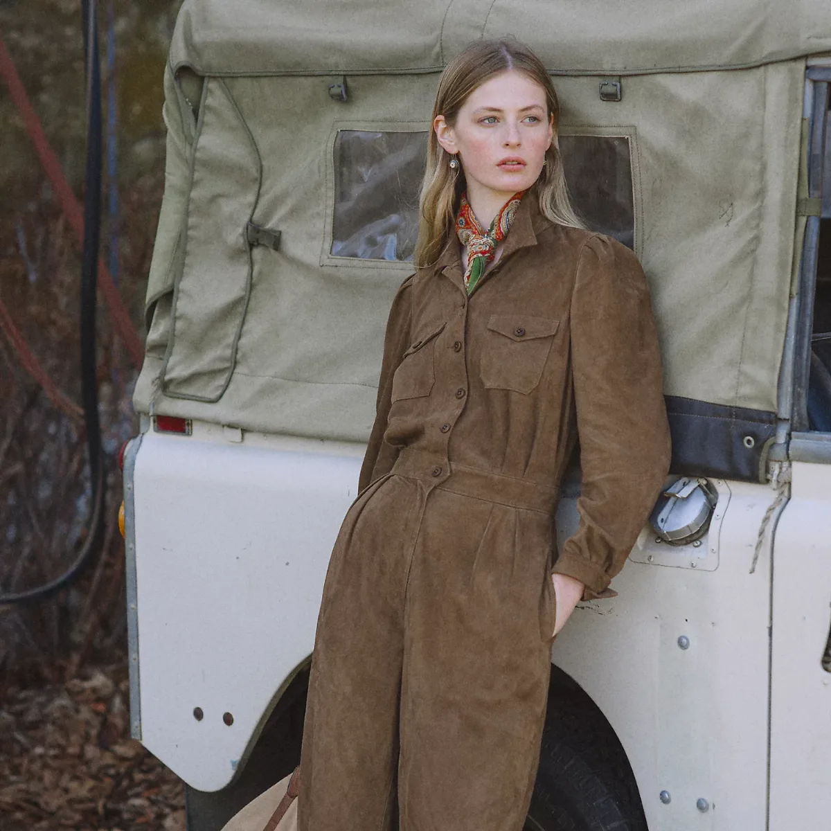 Suede Coverall by Ralph Lauren
