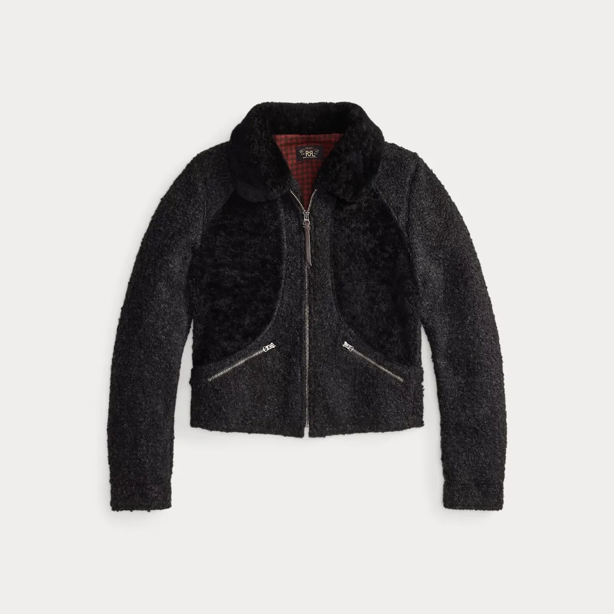 Shearling-Paneled Bouclé Jacket by Ralph Lauren