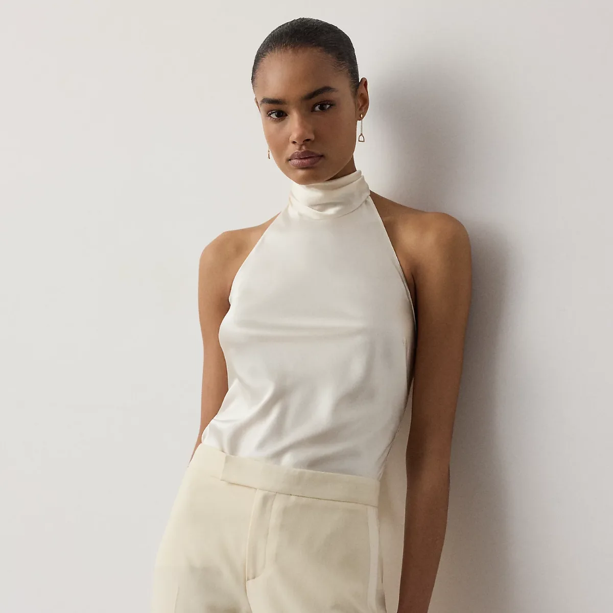 Chilton Stretch Silk Charmeuse Top by Ralph Lauren