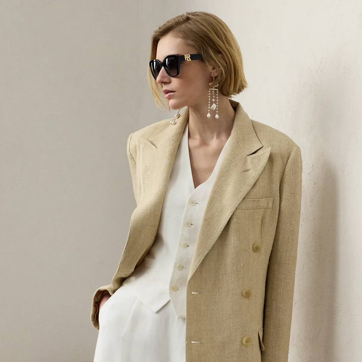 Vannesa Linen-Blend Tweed Jacket by Ralph Lauren