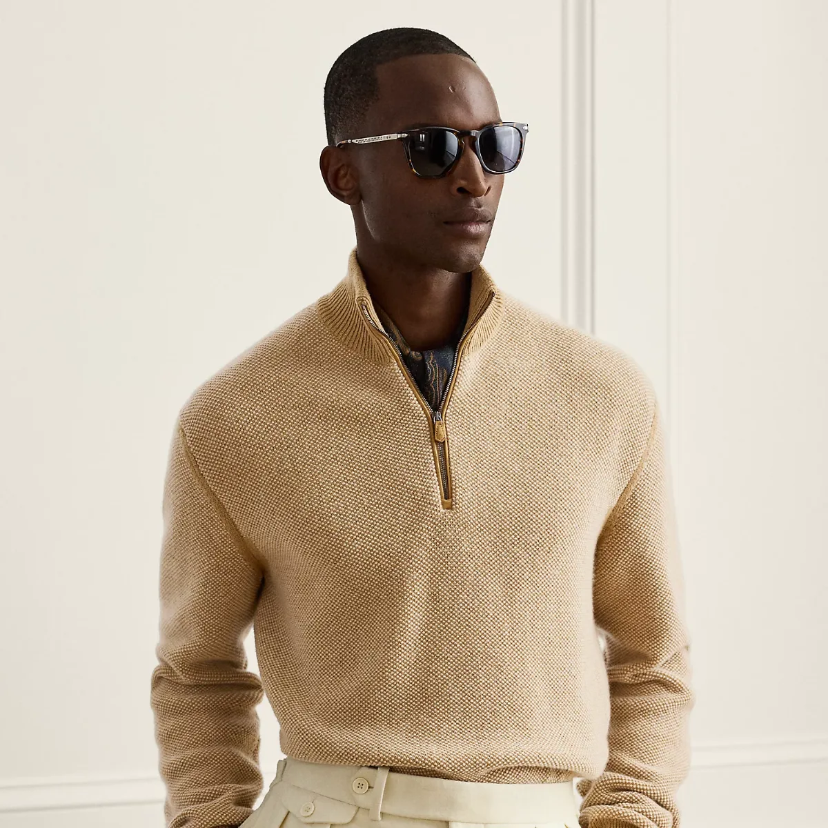 Birdseye-Knit Cashmere Sweater by Ralph Lauren