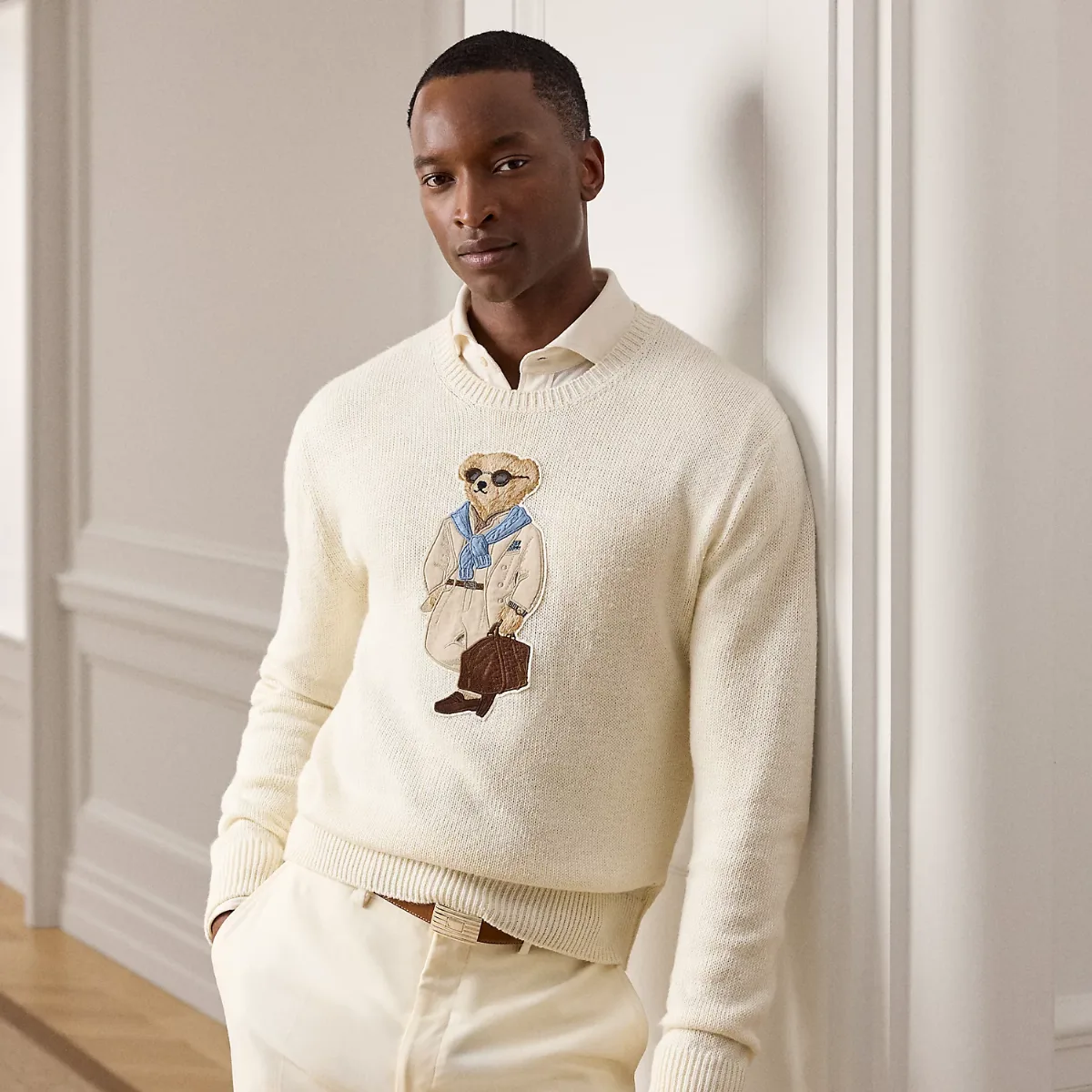 Polo Bear Silk-Linen Sweater by Ralph Lauren