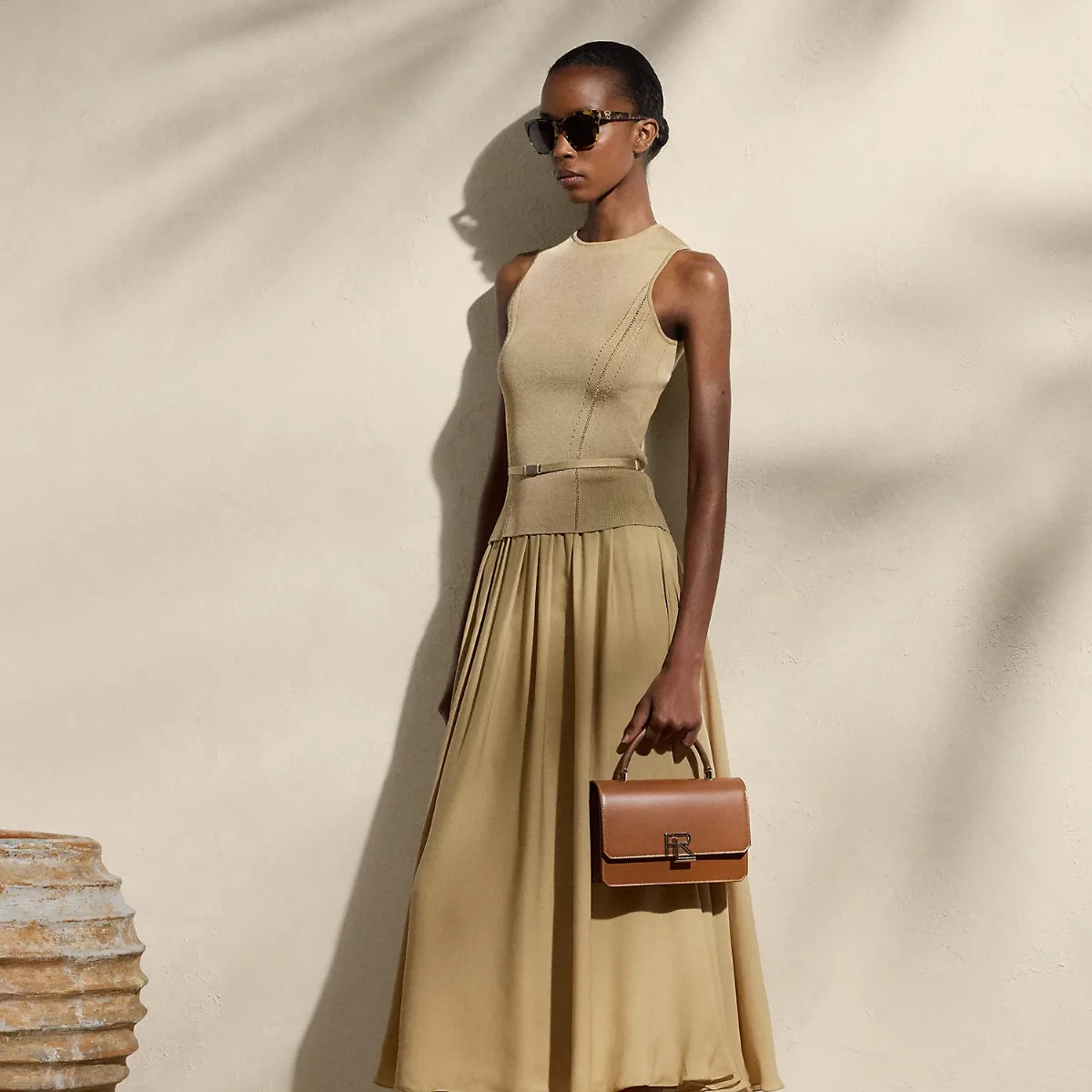 Kynlee Pleated Silk Georgette Skirt by Ralph Lauren
