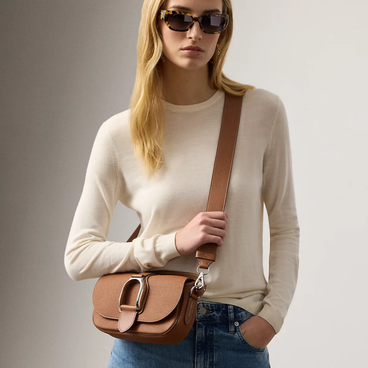 Welington Calfskin Shoulder Bag by Ralph Lauren