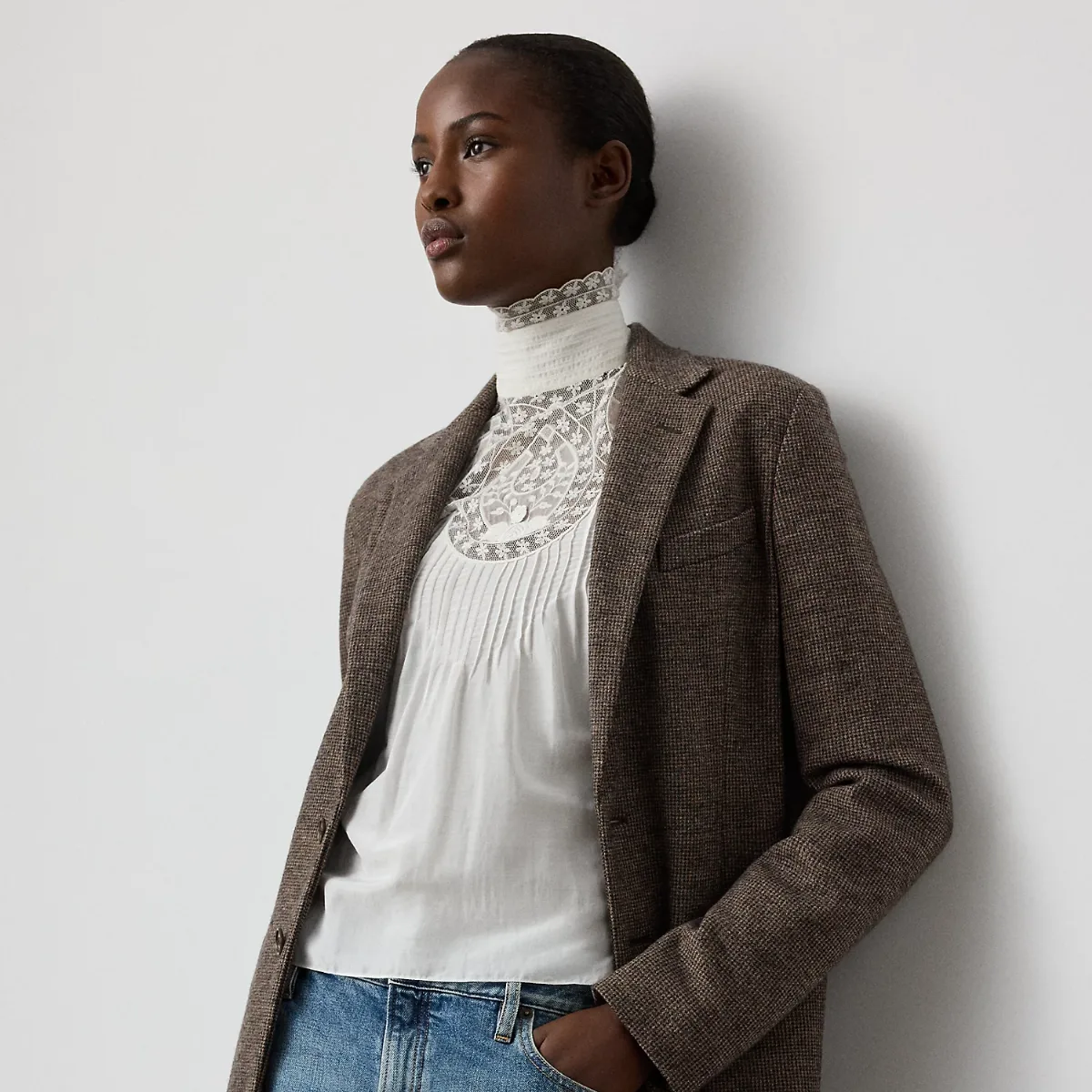 Hailey Tick-Weave Wool Jacket by Ralph Lauren
