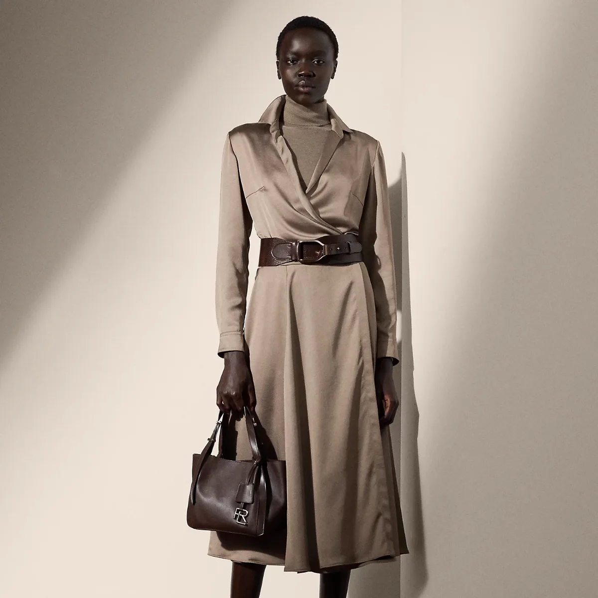 Aniyah Washed Charmeuse Day Dress by Ralph Lauren