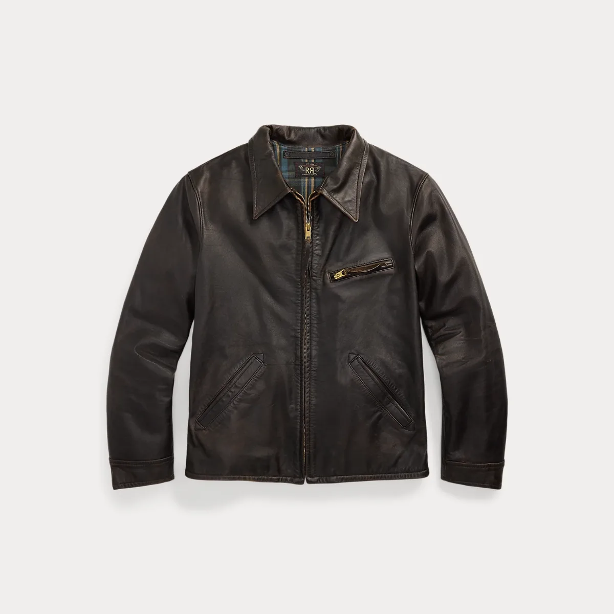 Leather Newsboy Jacket by Ralph Lauren