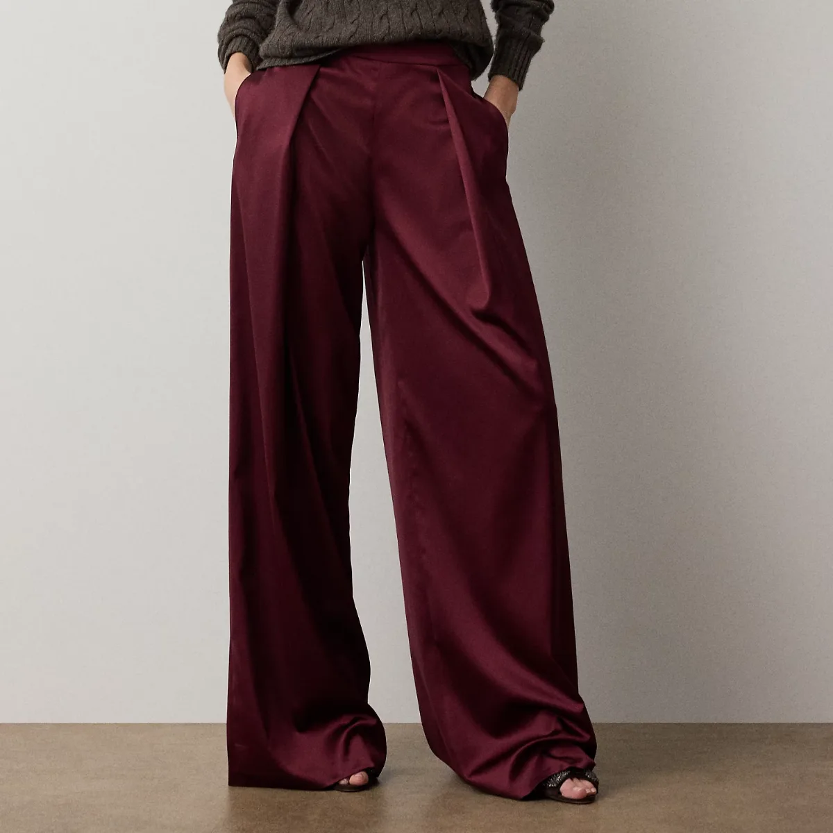Masina Satin Wide-Leg Pant by Ralph Lauren