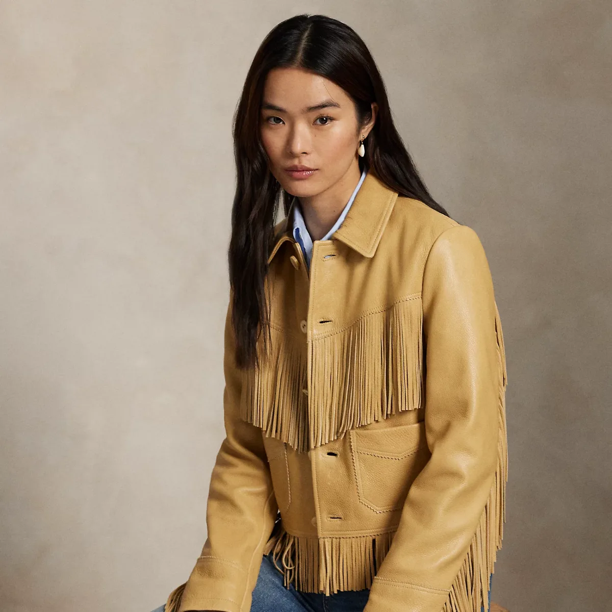 Fringe Leather Jacket by Ralph Lauren