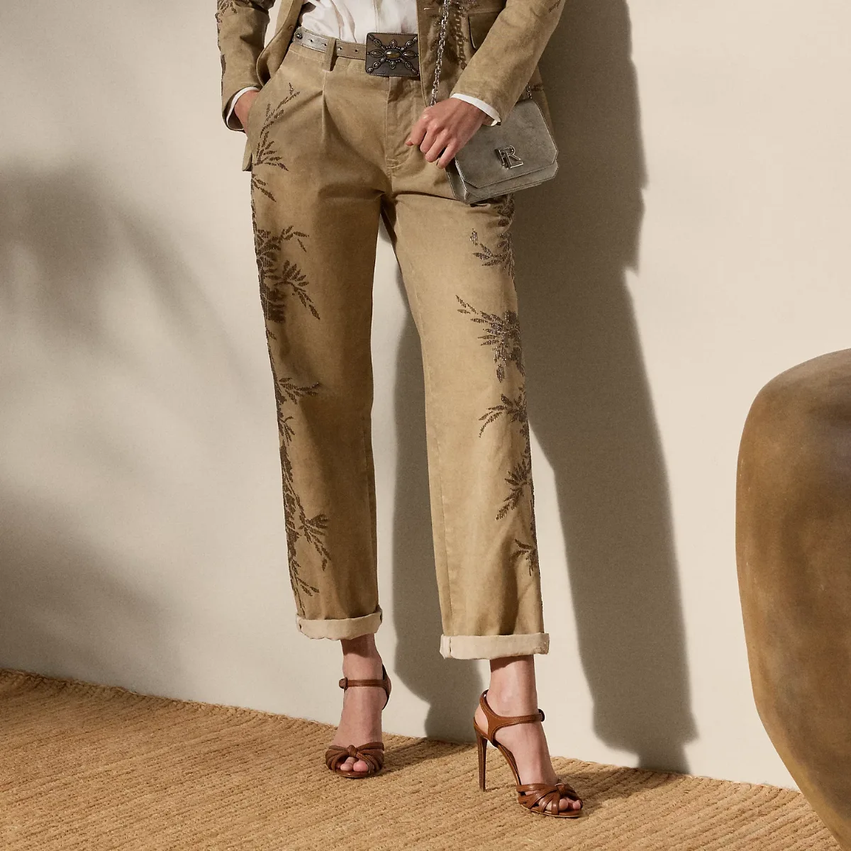 Fallon Embellished Cotton Chino Pant by Ralph Lauren