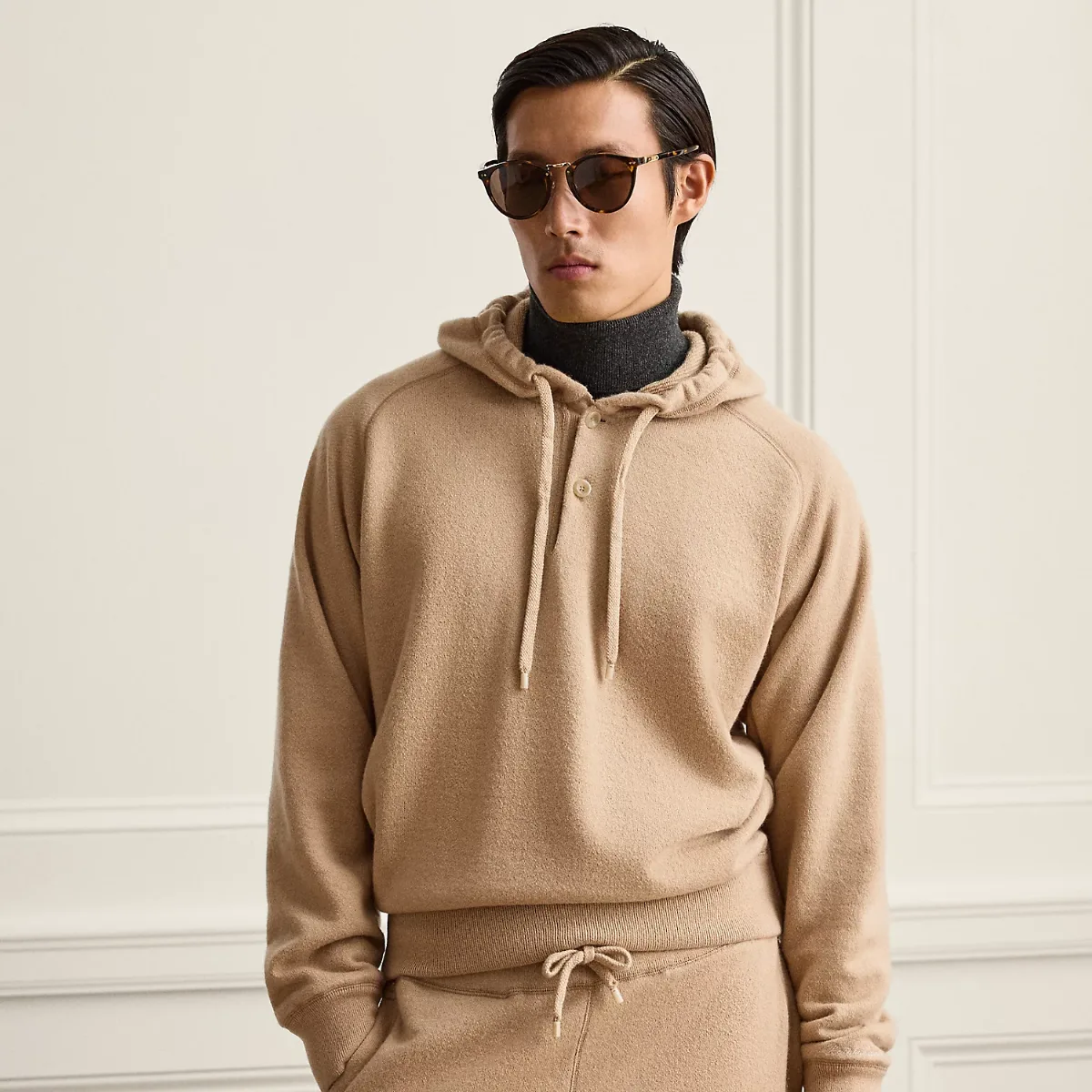 Relaxed Fit Wool-Cashmere Terry Hoodie by Ralph Lauren