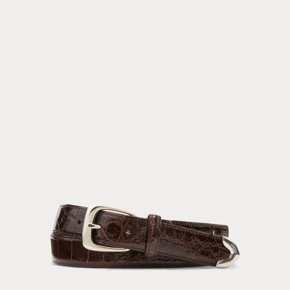 Silver-Buckle Alligator Belt by Ralph Lauren