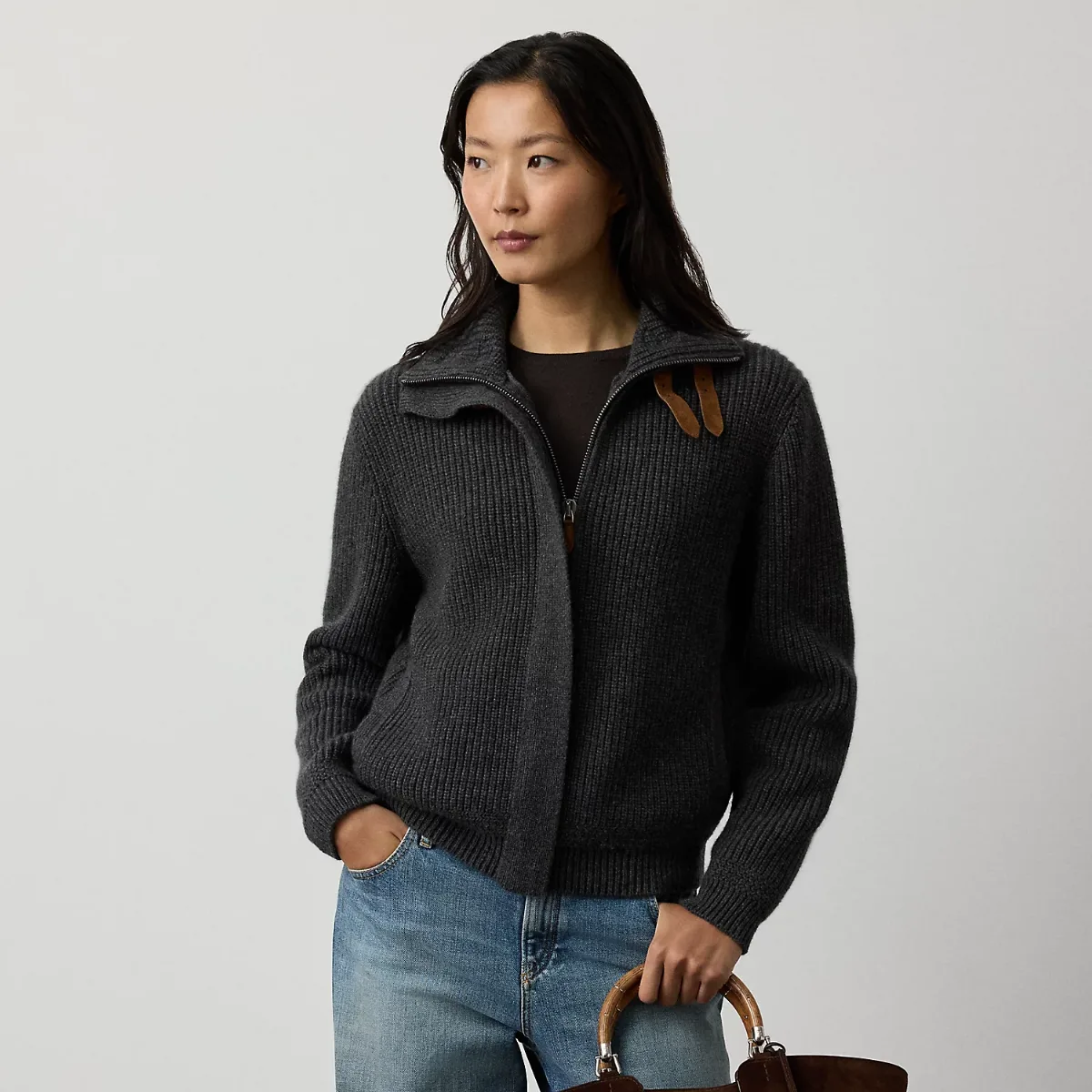 Rib-Knit Cashmere Cardigan by Ralph Lauren