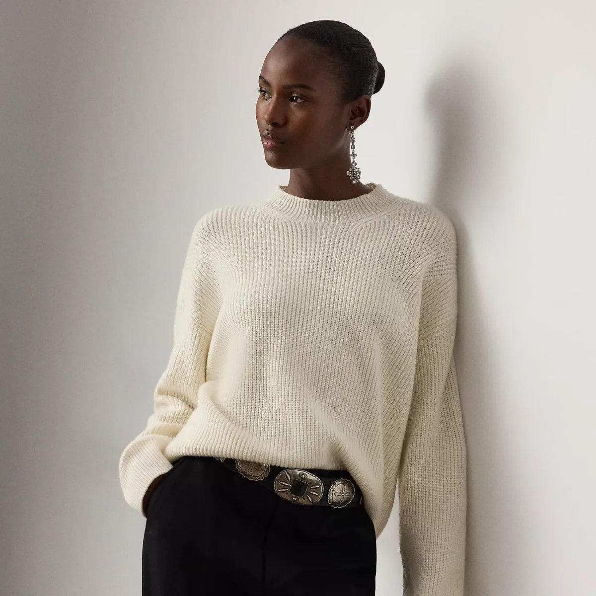 Embellished Cashmere Crewneck Sweater by Ralph Lauren