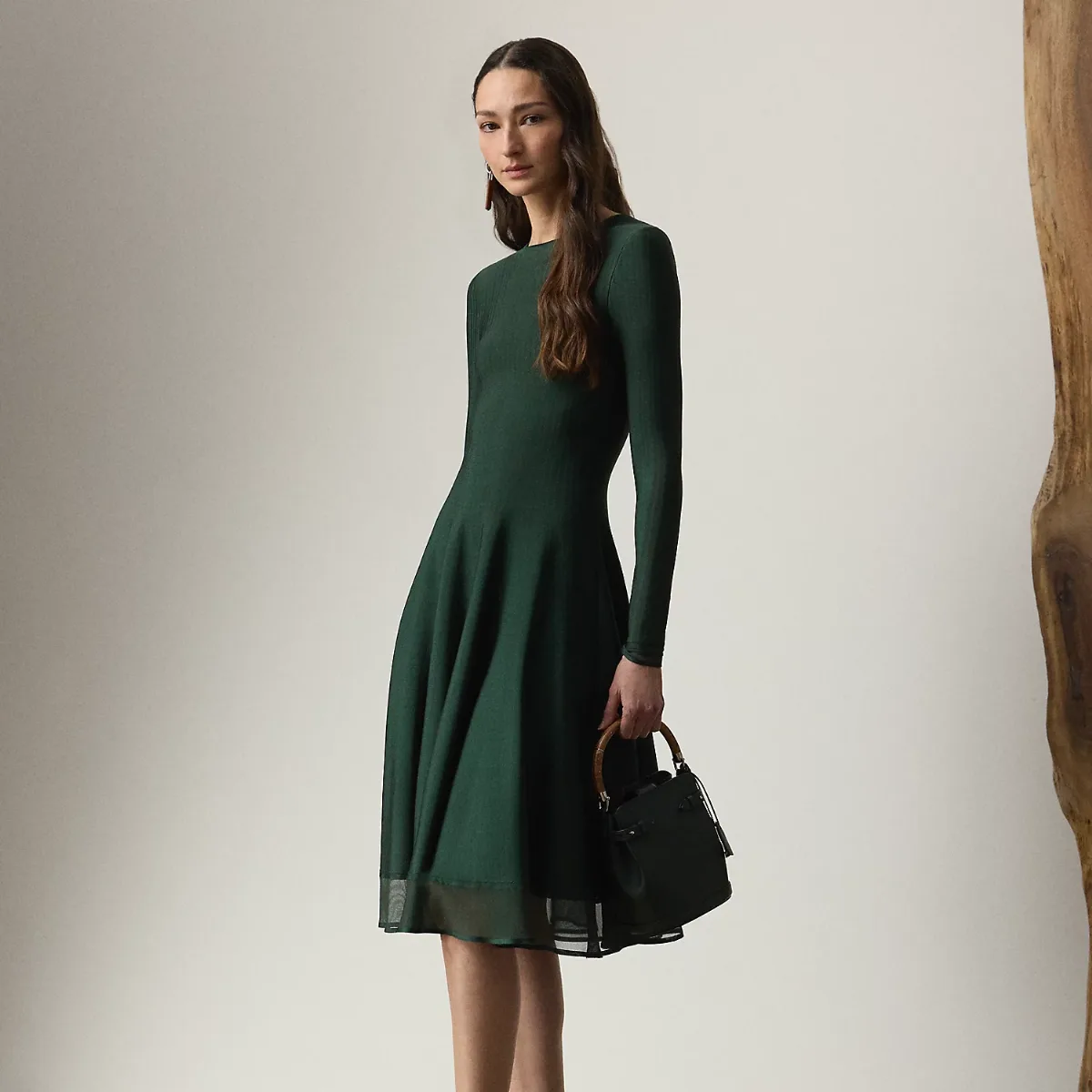 Crewneck Long-Sleeve Sweater Day Dress by Ralph Lauren