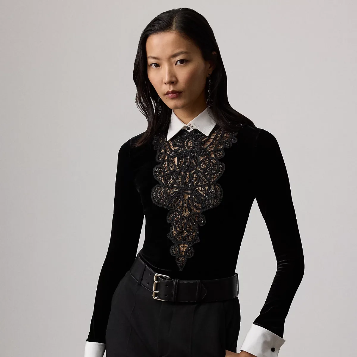 Missy Embellished Velvet Shirt by Ralph Lauren