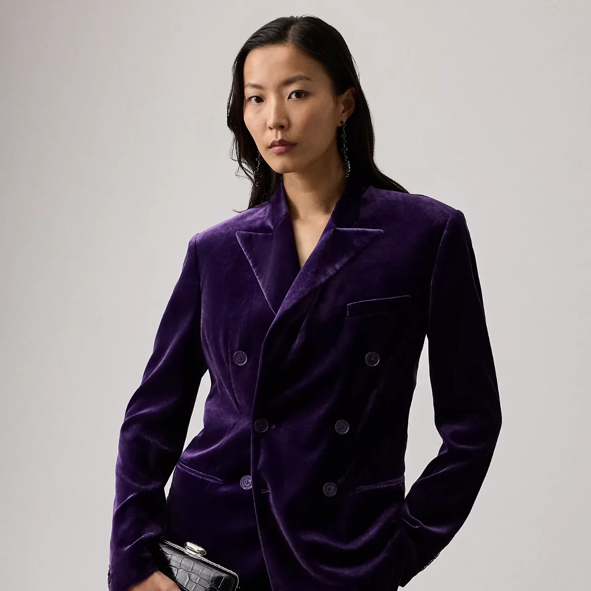 Ansley Stretch Velvet Jacket by Ralph Lauren