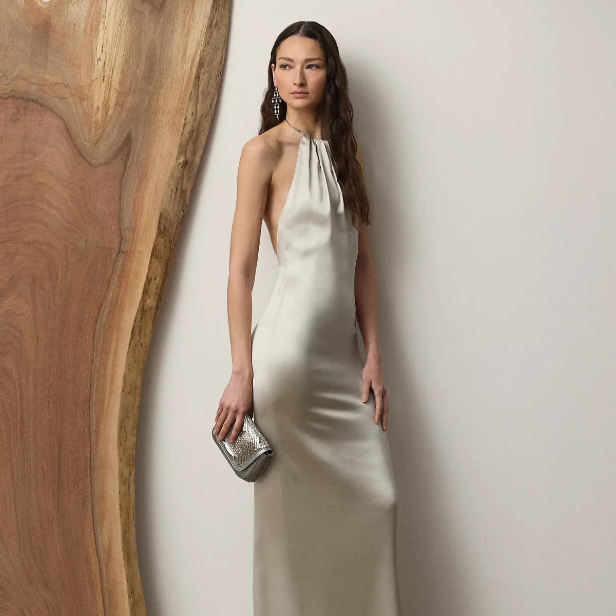 Corra Stretch Satin Evening Dress by Ralph Lauren