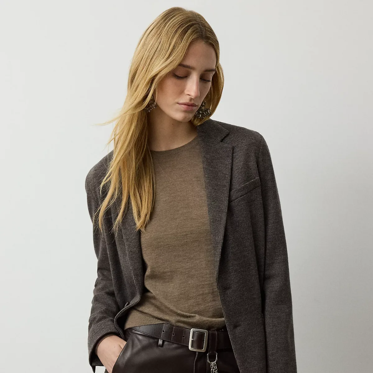 Hailey Tick-Weave Jersey Jacket by Ralph Lauren