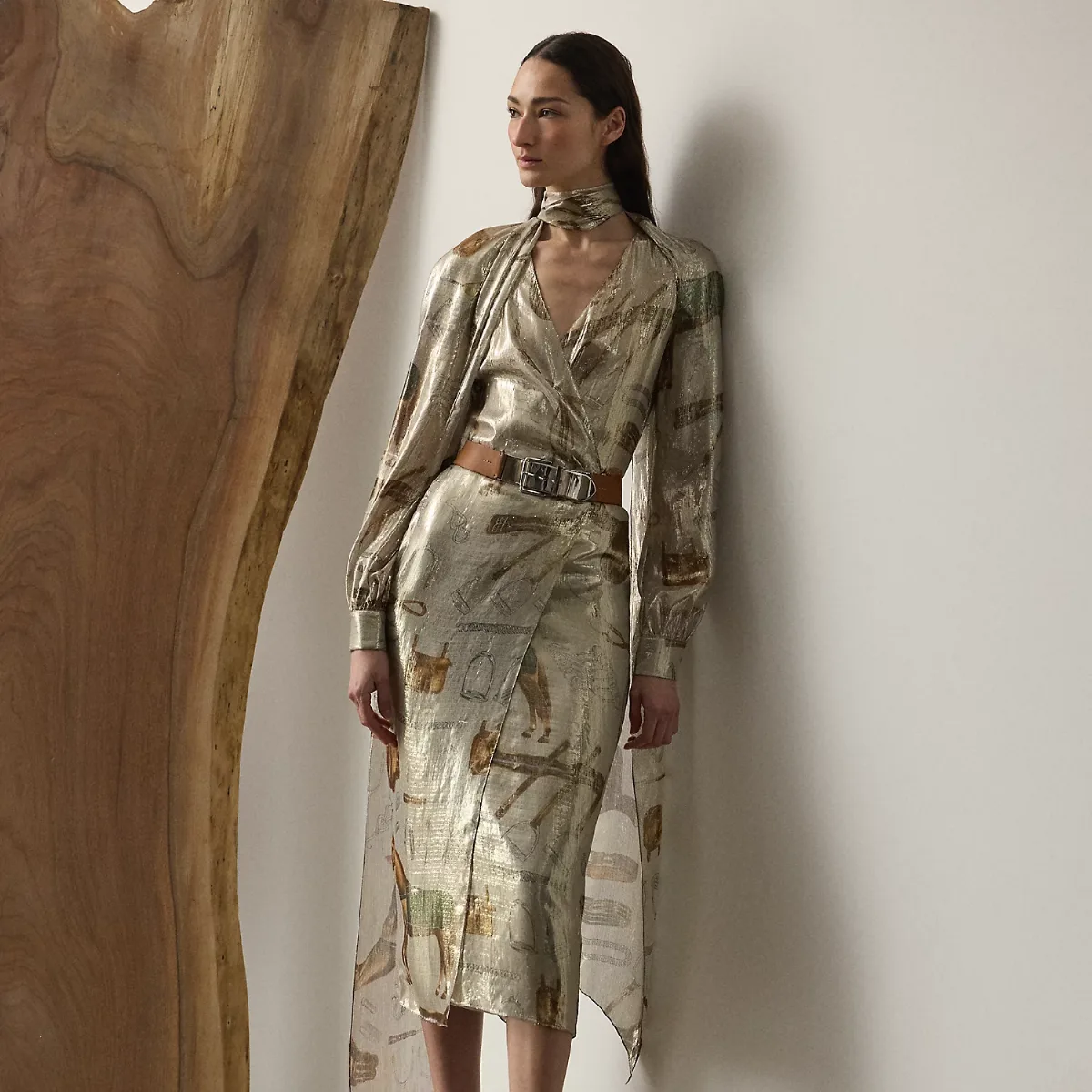 Terry Equestrian-Print Cocktail Dress by Ralph Lauren