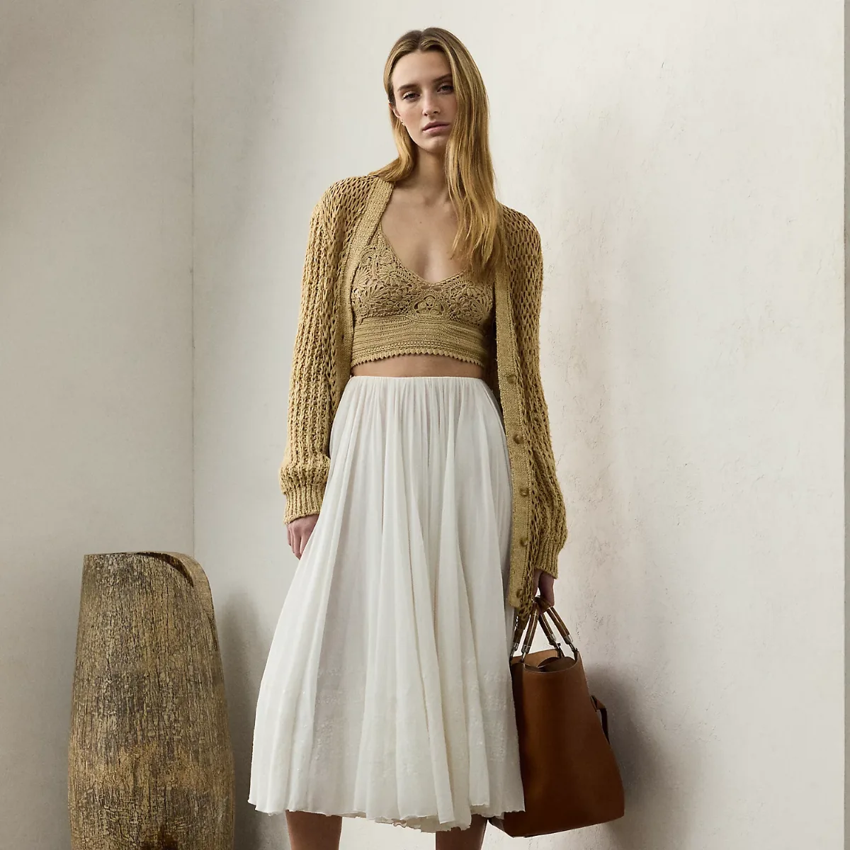 Trivelas Embellished Pleated Voile Skirt