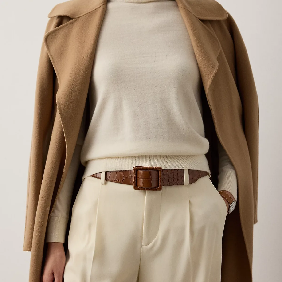 Trench-Buckle Alligator Belt by Ralph Lauren