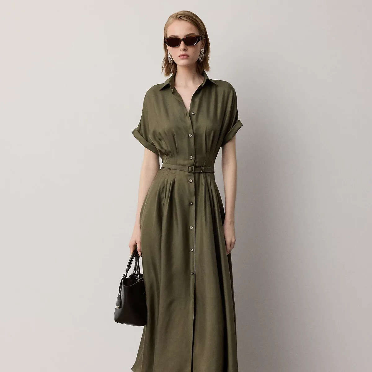 Donatella Silk Twill Day Dress by Ralph Lauren