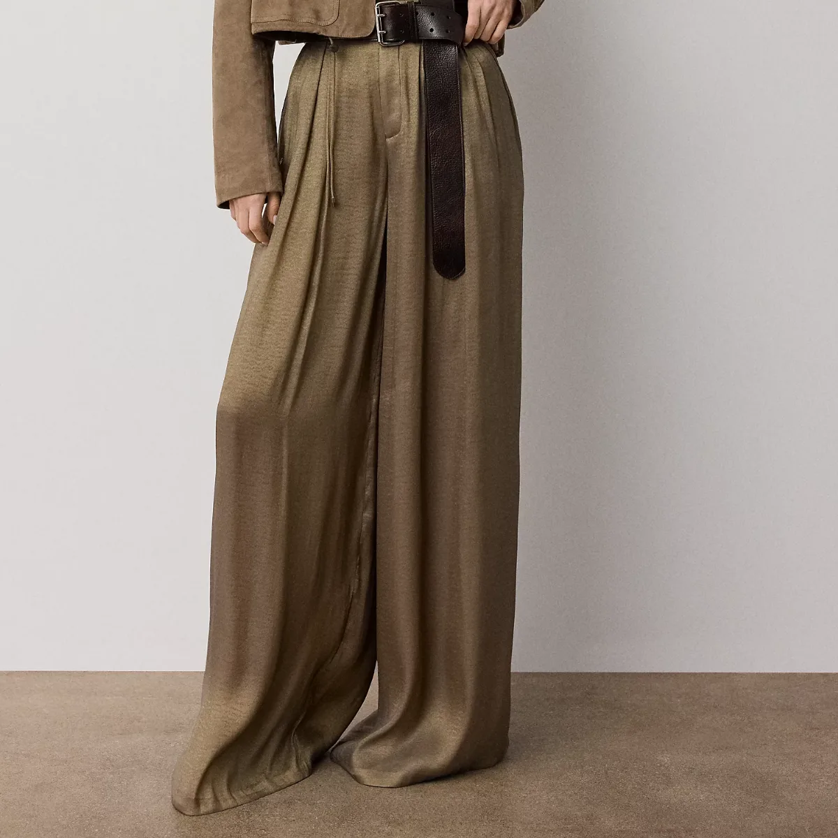 Greer Lamé Pleated Pant by Ralph Lauren