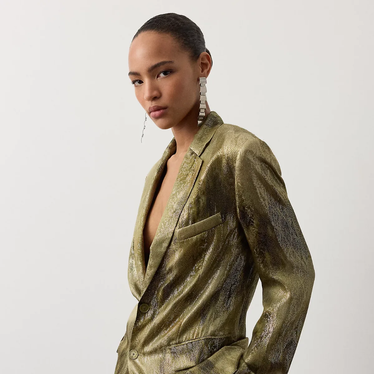 Marcy Abstract Metallic Jacquard Jacket by Ralph Lauren