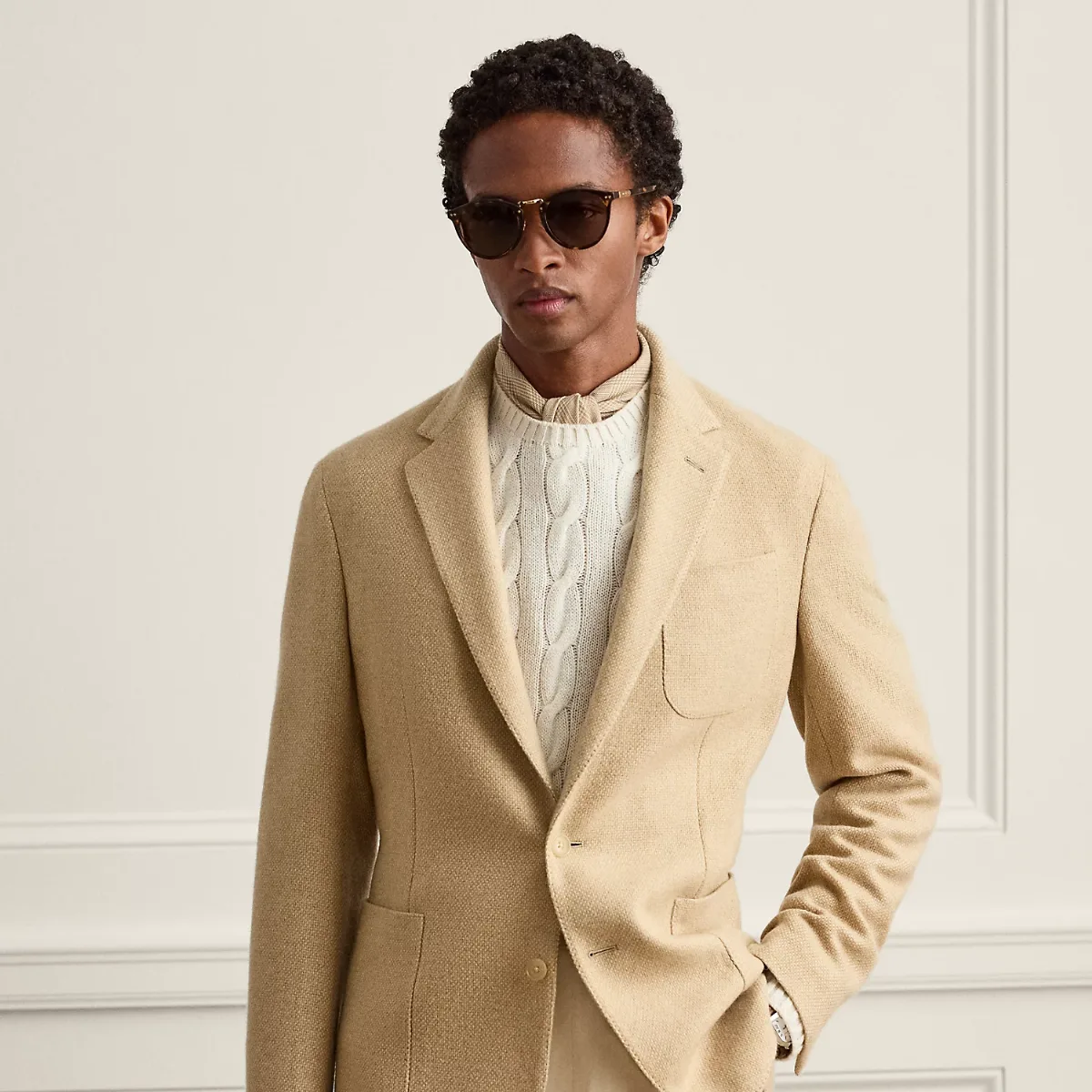 Hadley Hand-Tailored Basket-Weave Jacket by Ralph Lauren